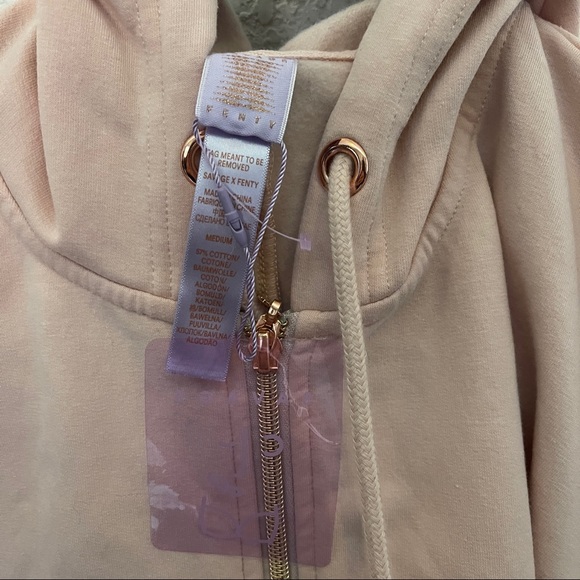 SavageXFenty NWT Pink and Rose Gold Hooded Onesie - Picture 3 of 4